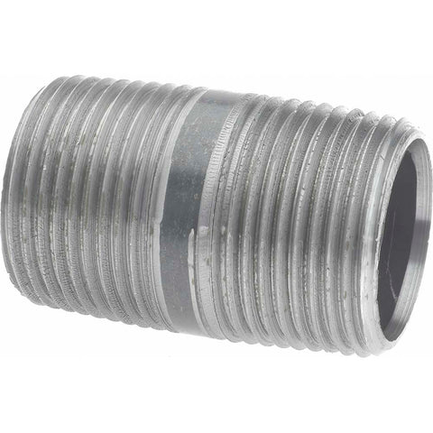 Black Pipe Nipple: 1" Dia x 2" Long, Schedule 40