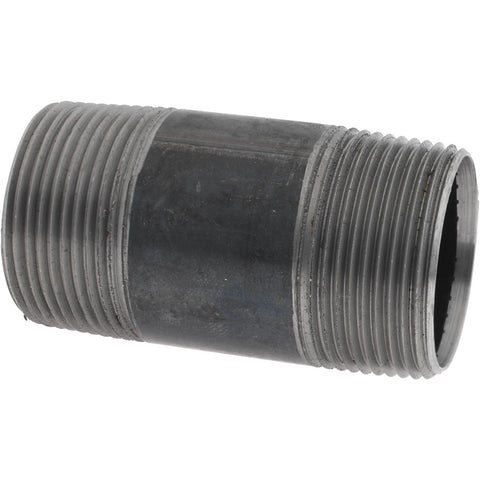 Black Pipe Nipple: 1-1/4" Dia x 3" Long, Schedule 40