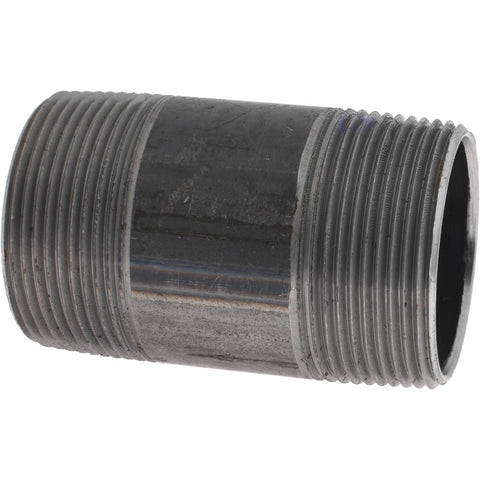 Black Pipe Nipple: 1-1/2" Dia x 3" Long, Schedule 40