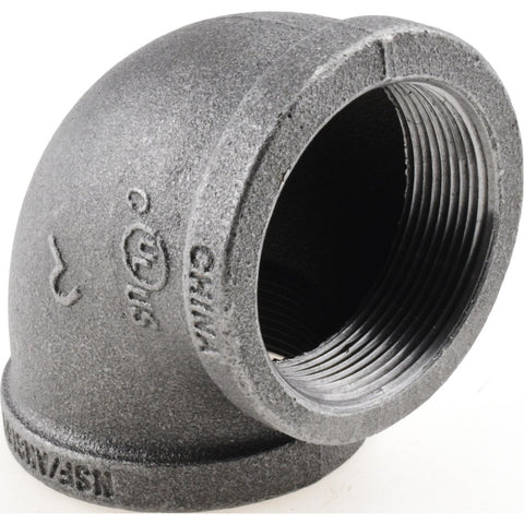 Black 90 deg Elbow: 2", Threaded