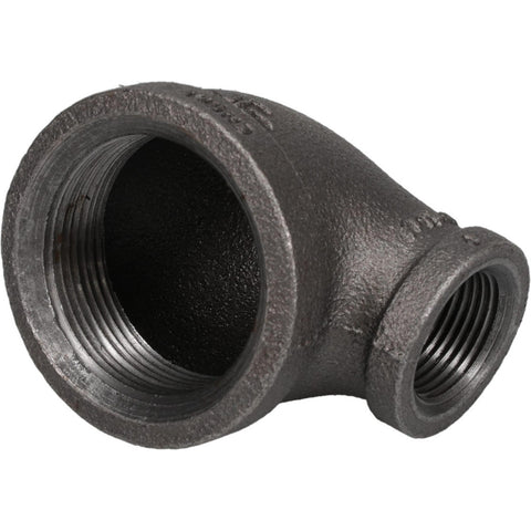 Black 90 deg Reducing Elbow: 1-1/2 x 3/4", Threaded