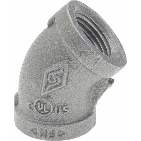 Black 45 deg Elbow: 1/2", Threaded