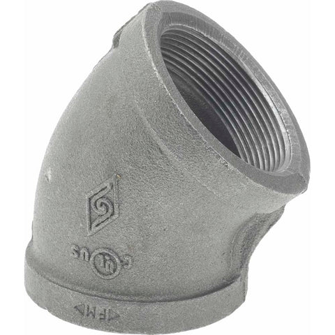 Black 45 deg Elbow: 2", Threaded