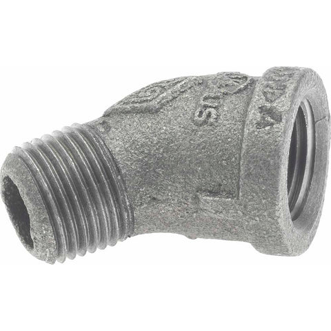 Black 45 deg Street Elbow: 1/2", Threaded