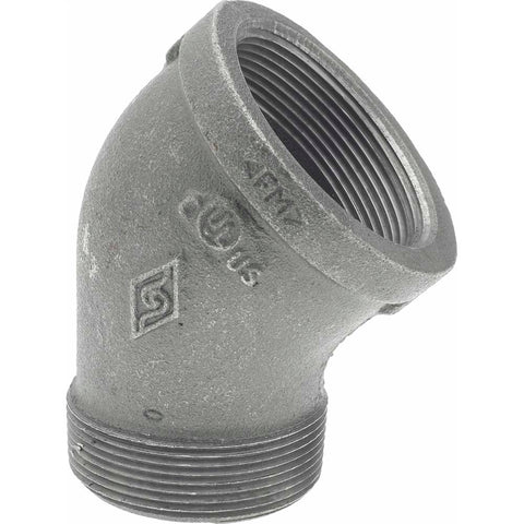 Black 45 deg Street Elbow: 2", Threaded