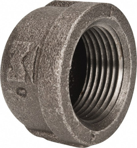 Black End Cap: 1", Threaded