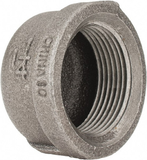 Black End Cap: 1-1/4", Threaded