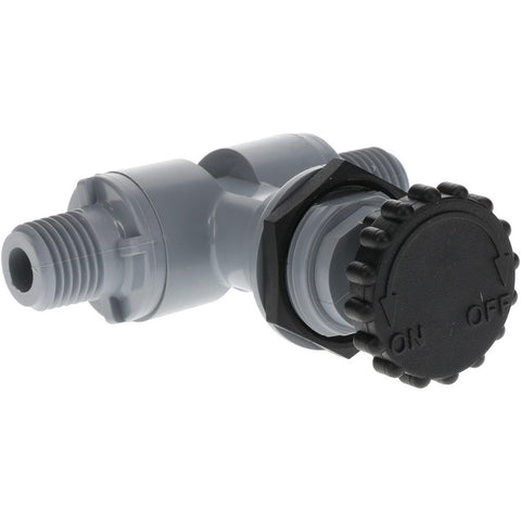 Needle Valve: Straight, 1/4" Pipe, Polypropylene Body, Ethylene Propylene Diene Monomer Seal