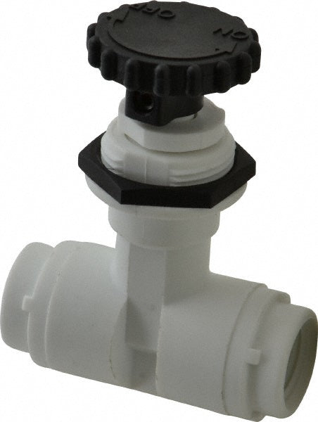 Needle Valve: Straight, 1/4" Pipe, Polypropylene Body, Polytetrafluoroethylene Seal