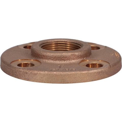 1-1/4" Pipe, 4-5/8" OD, 2-5/16" Hub Length, Brass & Chrome Plated, Companion Pipe Flange