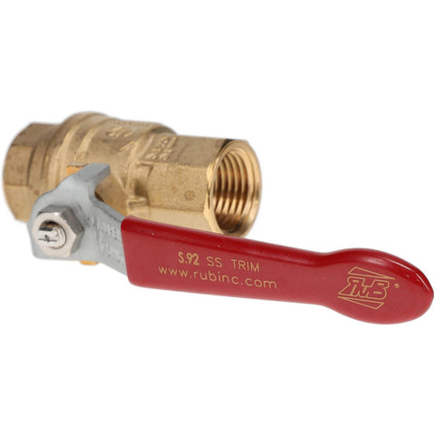 1-Way Manual Ball Valve: 1/2" Pipe, Full Port