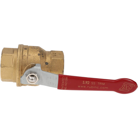 1-Way Manual Ball Valve: 1-1/2" Pipe, Full Port