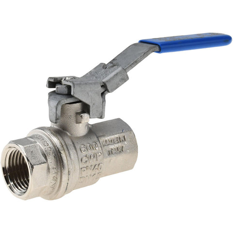 1-Way Manual Ball Valve: 1/2" Pipe, Full Port