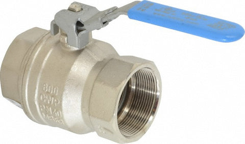 1-Way Manual Ball Valve: 2" Pipe, Full Port