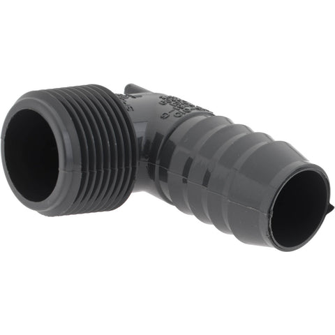 Barbed Tube Elbow: 1" Barbs, 1" MIPT