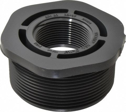 3 x 1-1/2" PVC Plastic Pipe Reducer Bushing