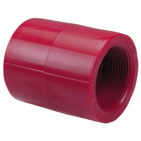 (Nibco Part#:  CD00250) 6501-3-3 - Thread Coupling FPT x FPT - Kynar Red PVDF Schedule 80