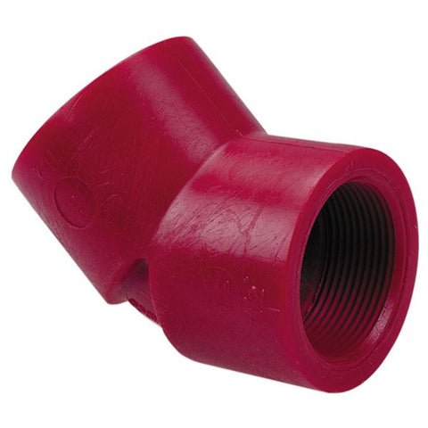 (Nibco Part#:  CD01000) 6506-3-3 - Thread 45-degree Elbow FPT x FPT - Kynar Red PVDF Schedule 80