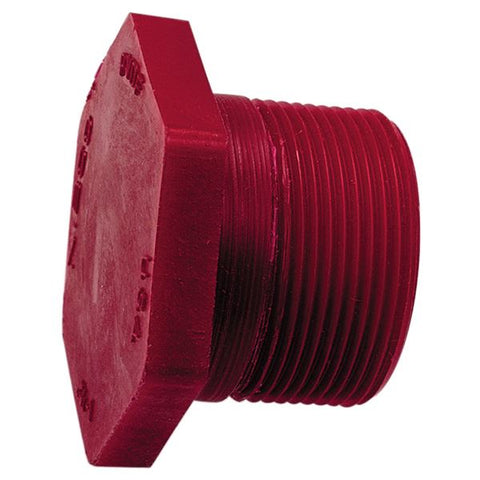 (Nibco Part#:  CD02250) 6516-4 - Thread Plug MPT - Kynar Red PVDF Schedule 80