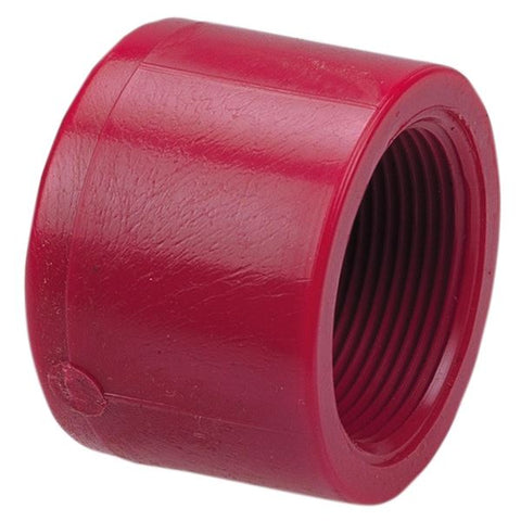 (Nibco Part#:  CD02750) 6517-3 - Thread Cap FPT - Kynar Red PVDF Schedule 80