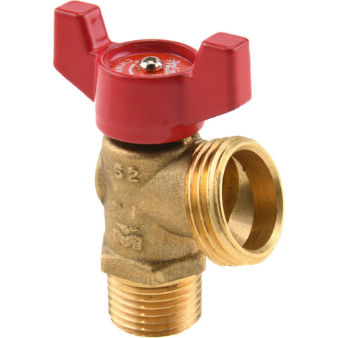 1/2" Pipe, Brass, MNPT, SWT x GHT End Connection, Boiler Drain Valve