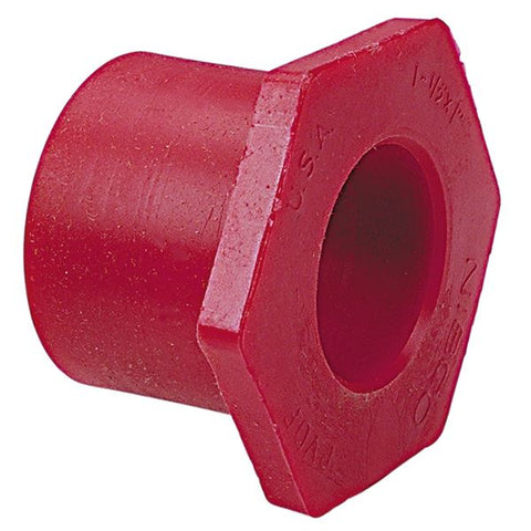 (Nibco Part#:  CD03000) 6518 - Flush Socket Reducer Bushing Spg x S - Kynar Red PVDF Schedule 80