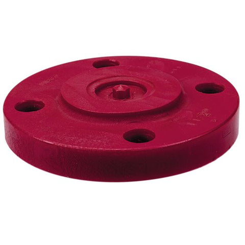 (Nibco Part#:  CD03500) 6519-H - Blind Flange - Kynar Red PVDF Schedule 80, One-Piece Solid Design