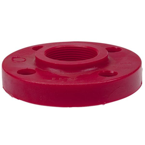 (Nibco Part#:  CD04750) 6551-H-3 - Thread Flange FPT - Kynar Red PVDF Schedule 80, One-Piece Solid Design