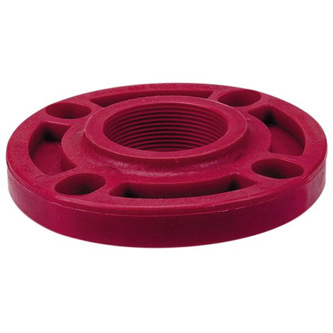 (Nibco Part#:  CD04748) 6551-W-3 - Thread Flange FPT- Kynar® Red PVDF Schedule 80, One-Piece Webbed Design