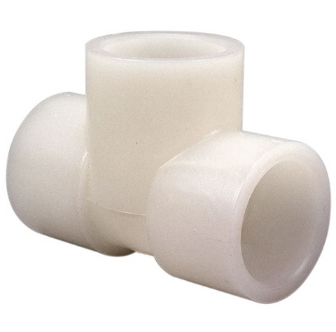 (Nibco Part#:  CE02000) 6612-3-3 - Thread Tee FPT x FPT x FPT - Kynar Natural PVDF Schedule 80