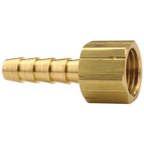 Barbed Hose Fittings: Fitting Type: Female Swivel, Hose Barb; Material: Brass; Thread Standard: NPSM; Thread Size: 1/4
