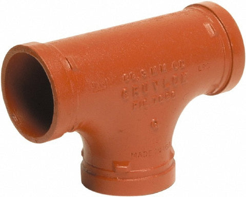 Black Pipe Fittings: Tee, 6", Grooved, Malleable Iron