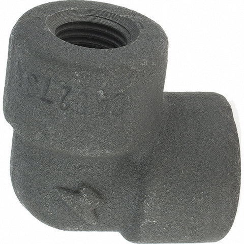 Black 90 deg Elbow: 1/4", Threaded