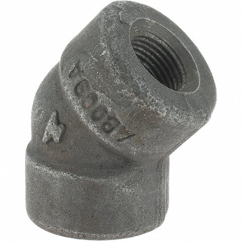 Black 45 deg Elbow: 3/8", Threaded