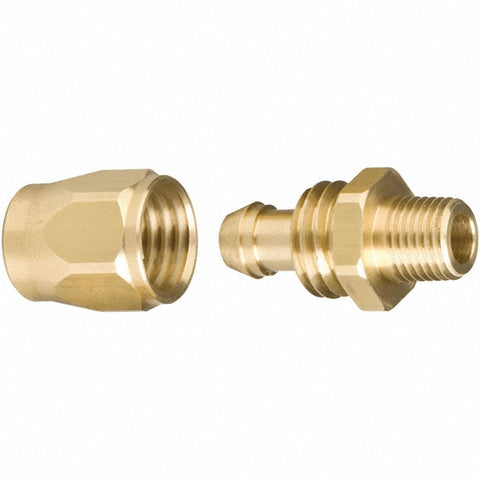 2 Piece, 1/4 NPT, Reusable Hose Male Fitting