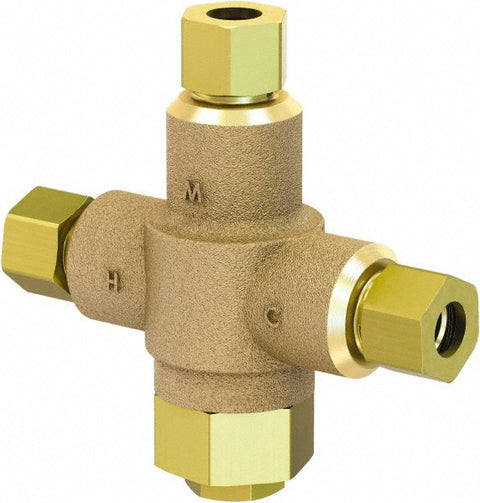 3/8" Pipe, 125 Max psi, Lead Free Brass Water Mixing Valve & Unit