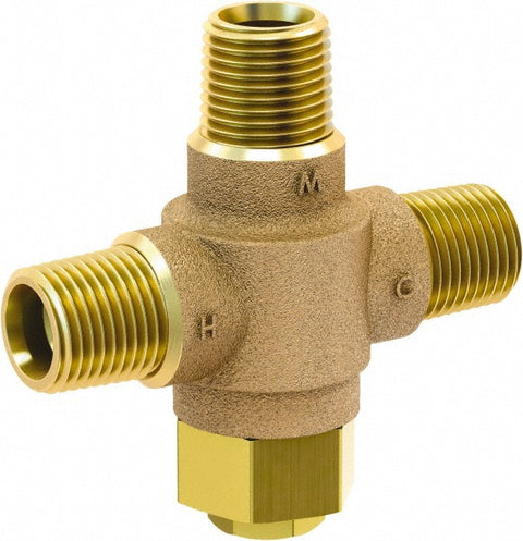 1/2" Pipe, 125 Max psi, Lead Free Brass Water Mixing Valve & Unit