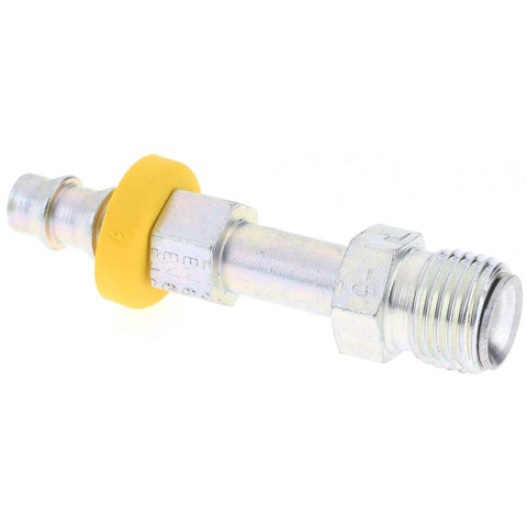 Barbed Push-On Hose Male Connector: 1/2-20 UNF, Steel