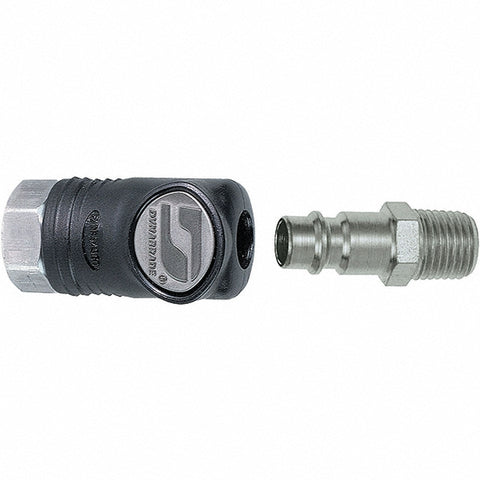 2 Piece 1/4" Body 1/4 NPT 150 psi Composite Industrial Pneumatic Coupling Plug Set