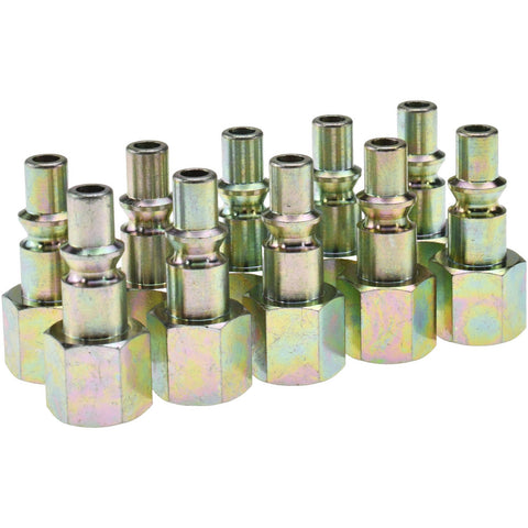 10 Piece 1/4" Body 1/4 NPT 215 psi Steel ARO Pneumatic Coupling Plug Set