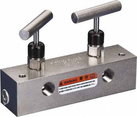 Manifold: 3/8" Inlet, 3/8" Outlet, 1 Inlet Port, 4 Outlet Ports, 6" OAL, 1.63" OAW, 4.16" OAH