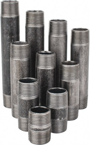 100 Piece, 3/4" Pipe, Black Finished Steel Pipe Nipple Set