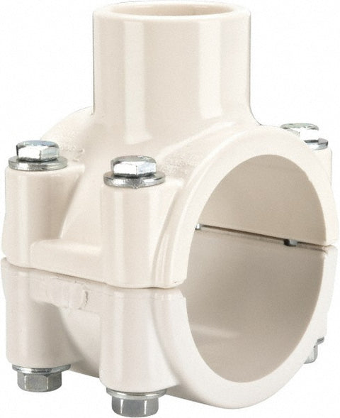 2 x 1" PVC Plastic Pipe Clamp On Saddle with EPDM O-Ring