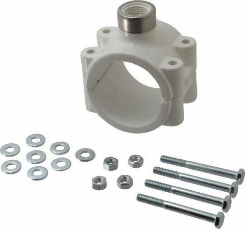 2 x 1/2" PVC Plastic Pipe Clamp On Saddle with EPDM O-Ring