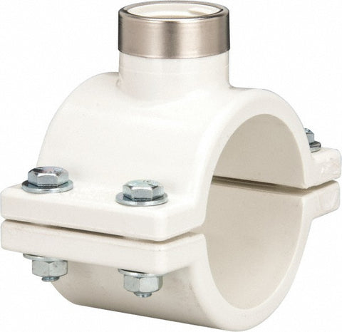 2 x 3/4" PVC Plastic Pipe Clamp On Saddle with EPDM O-Ring