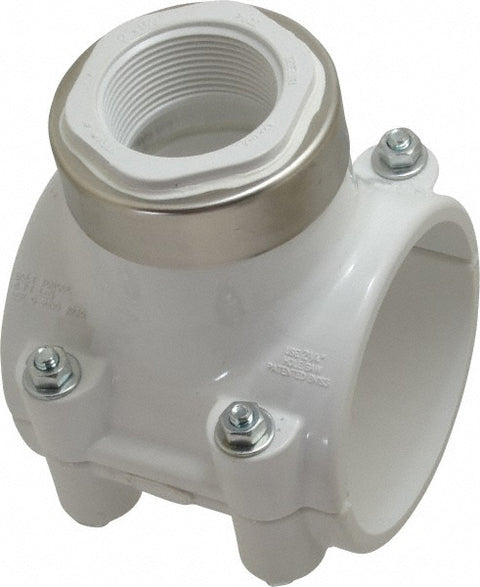 3 x 1-1/2" PVC Plastic Pipe Clamp On Saddle with EPDM O-Ring