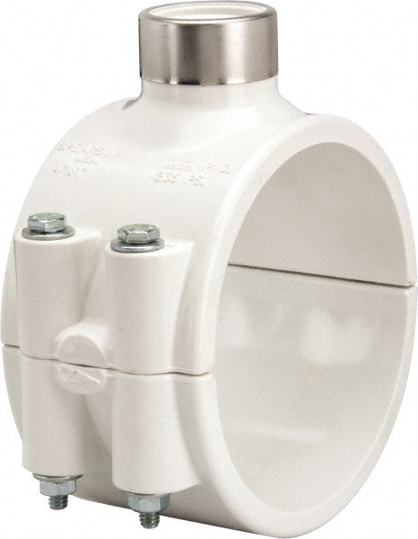 4 x 1" PVC Plastic Pipe Clamp On Saddle with EPDM O-Ring