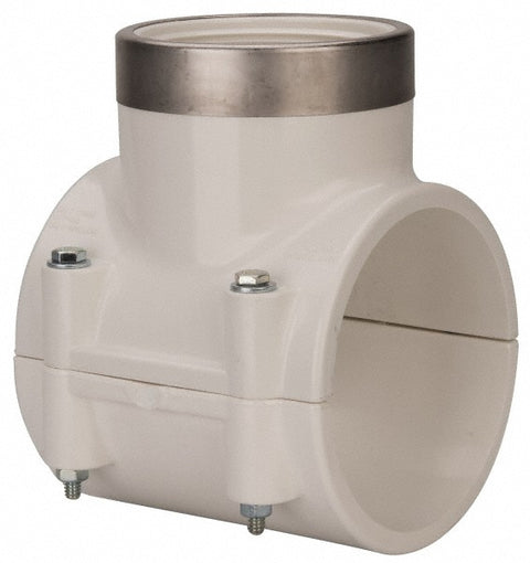 4 x 3" PVC Plastic Pipe Clamp On Saddle with EPDM O-Ring