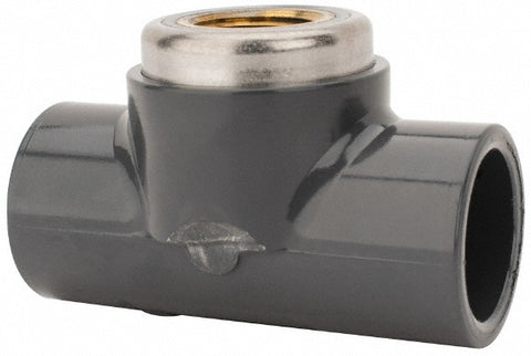 3/4 x 3/4 x 1/2" PVC Plastic Pipe Tee