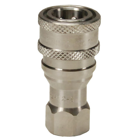 Hydraulic Hose ISO-B Poppet Valve Female Threaded Coupler: 3/8 Hose